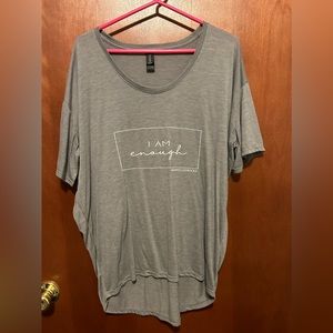 Gray “I Am Enough” shirt by Anvil, size L NWOT
